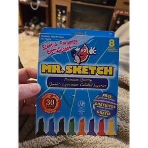 Mr. Sketch 8 Markers Nontoxic Scented NOS 2005 Chiseled 20078 Watercolor Asst.